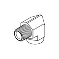 Tompkins Hydraulic Fitting-Stainless12MP-08FP 90-SS SS-5502-12-08-FG